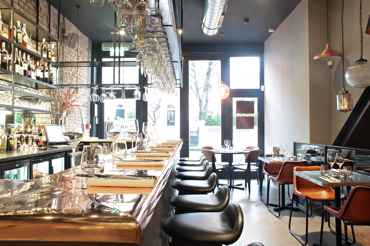 Margaux restaurant interior and dining room, South Kensington