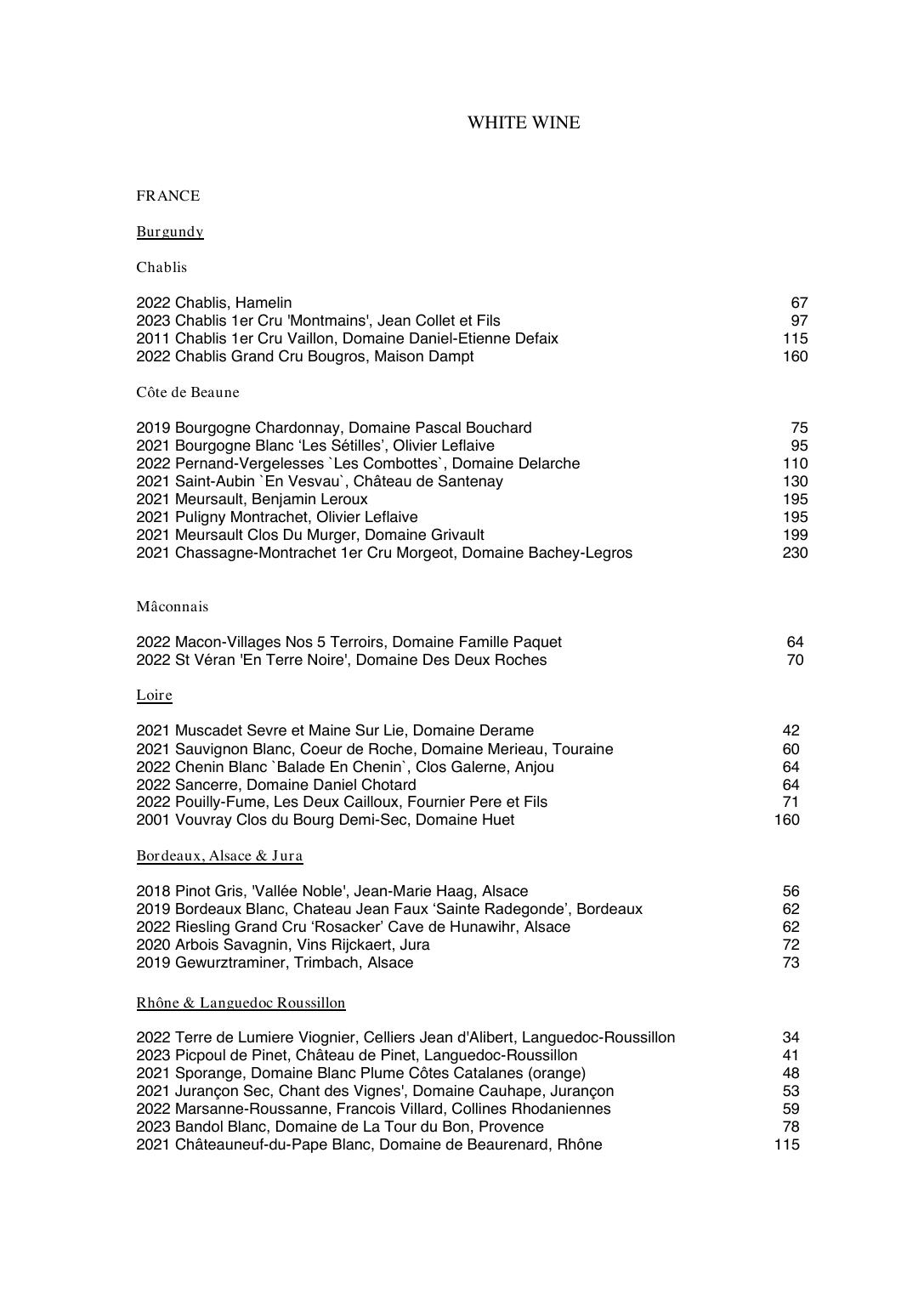 Wine List — page 2