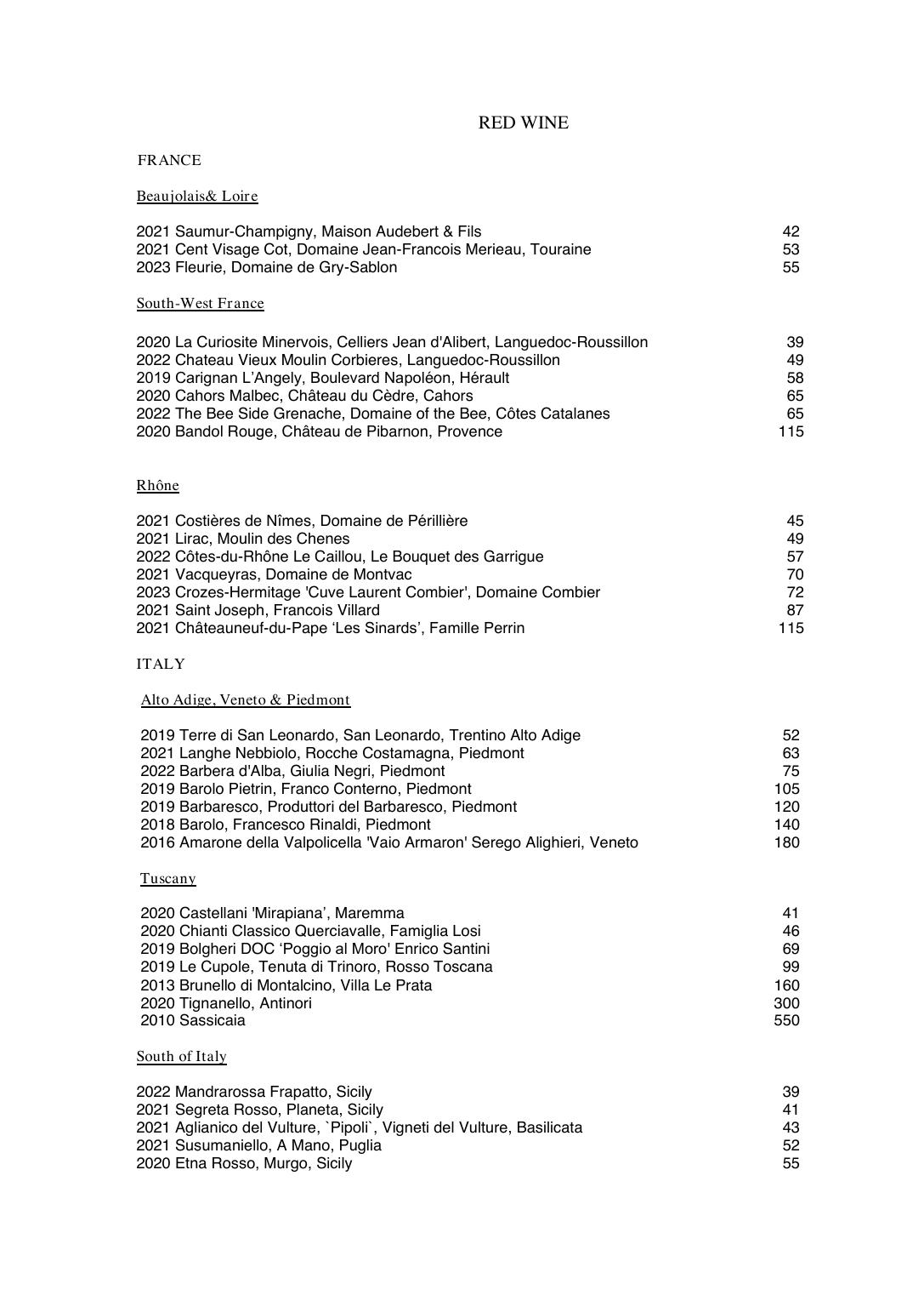 Wine List — page 5